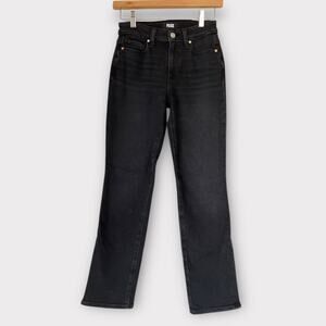Paige Mid Rise Cindy Black Straight Leg super soft denim 24